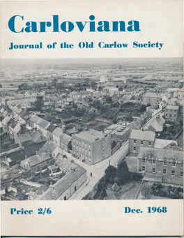 Journal of the Old Carlow Society Priee 2/6 Dee. 1968