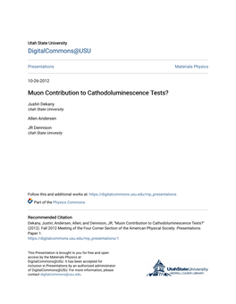 Muon Contribution to Cathodoluminescence Tests?