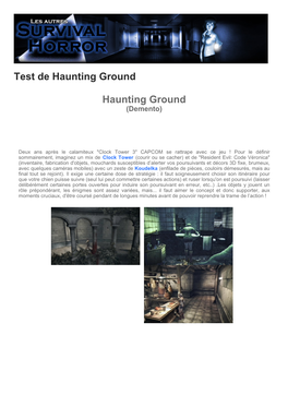 Test De Haunting Ground Haunting Ground