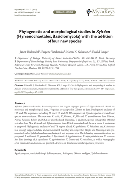 Phylogenetic and Morphological Studies in Xylodon (Hymenochaetales, Basidiomycota) with the Addition of Four New Species