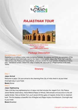 Rajasthan Tour