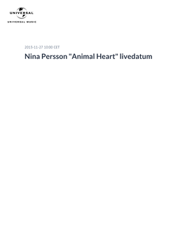 Nina Persson "Animal Heart"