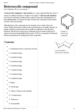 Heterocyclic Compound - Wikipedia, the Free Encyclopedia Heterocyclic Compound from Wikipedia, the Free Encyclopedia