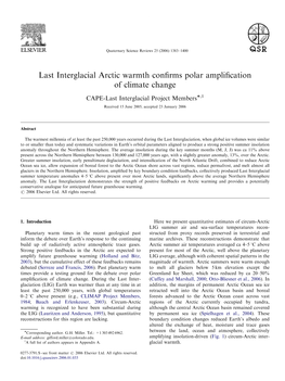 Last Interglacial Arctic Warmth Confirms Polar