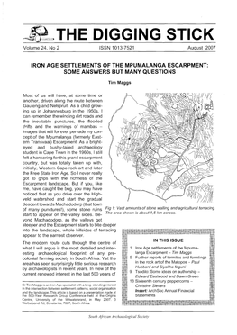 THE DIGGING STICK Volume 24, No 2 ISSN 1013-7521 August 2007