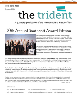 30Th Annual Southcott Award Edition