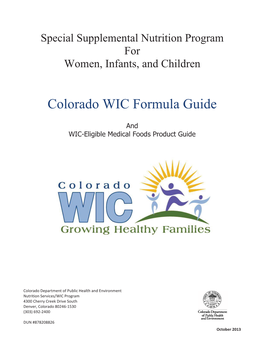 Colorado WIC Formula Guide