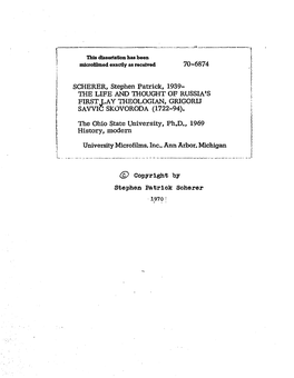 1 the LIFE and THOUGHT of RUSSIAN | FIRST LAY THEOLOGIAN, GRIGORIJ Savvlfi SKOVORODA (1722-94)