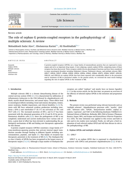 The Role of Orphan G Protein-Coupled Receptors in the Pathophysiology Of