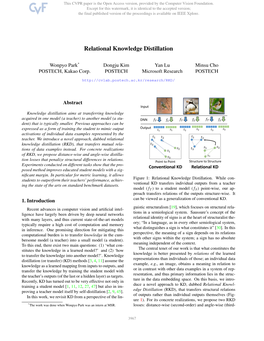 Relational Knowledge Distillation