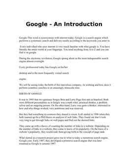 How Google Works