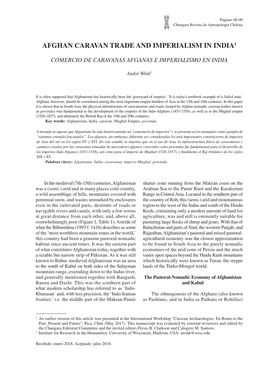 Afghan Caravan Trade and Imperialism in India1