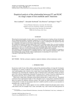 Empirical Analysis of the Relationship Between CC and SLOC in a Large Corpus of Java Methods and C Functions