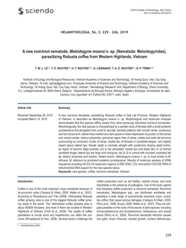 A New Root-Knot Nematode, Meloidogyne Moensi N. Sp