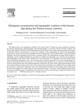 Palinspastic Reconstruction and Topographic Evolution of the Eastern Alps During Late Tertiary Tectonic Extrusion