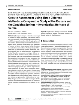 Geosite Assessment Using Three Different Methods