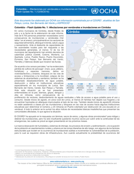 Este Documento Fue Elaborado Por OCHA Con Información