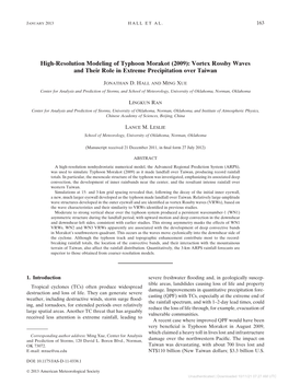 Downloaded 10/11/21 07:27 AM UTC 164 JOURNAL of the ATMOSPHERIC SCIENCES VOLUME 70 Dollars) in Damage, Mainly Owing to Freshwater ﬂooding During the Event