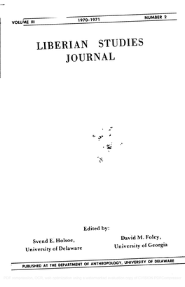 Liberian Studies ,Journal