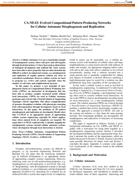 CA-NEAT: Evolved Compositional Pattern Producing Networks for Cellular Automata Morphogenesis and Replication