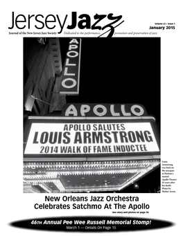 New Orleans Jazz Orchestra Celebrates Satchmo at the Apollo See Story and Photos on Page 28