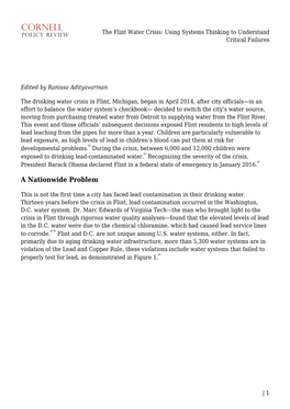 The Flint Water Crisis: Using Systems Thinking to Understand Critical Failures