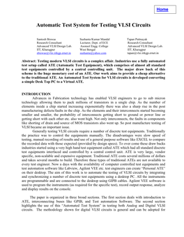 Automated Test System for Testing VLSI Circuits