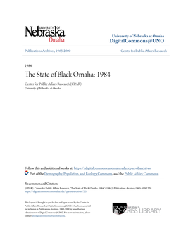 The State of Black Omaha: 1984