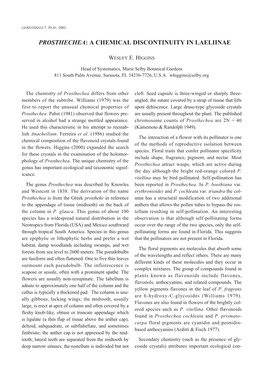 Prosthechea: a Chemical Discontinuity in Laeliinae