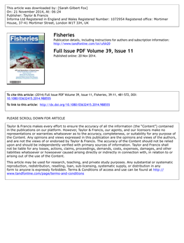 Fisheries Full Issue PDF Volume 39, Issue 11