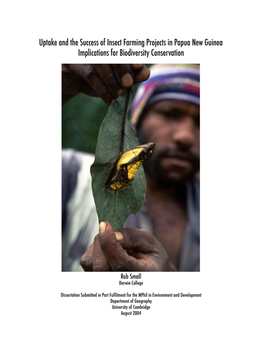 Uptake and the Success of Insect Farming Projects in Papua New