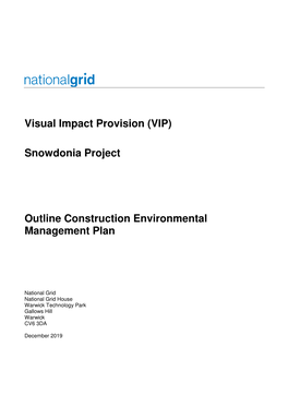 Snowdonia Project Outline Construction Environmental