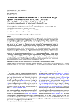 Geochemical and Microbial Characters of Sediment from the Gas