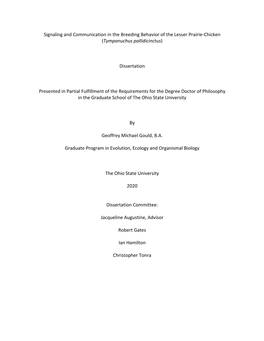 Geoffrey M Gould Dissertation