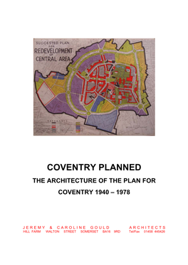 The Architecture of the Plan for Coventry 1940 – 1978