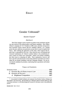 Gender Unbound?