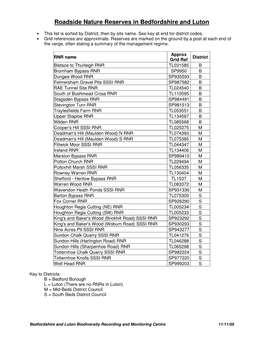 Roadside Nature Reserves in Bedfordshire and Luton