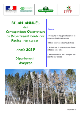 BILAN ANNUEL Aveyron