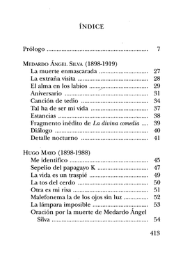 ÍNDICE Prólogo 7 La Muerte Enmascarada 27 La Extraña Visita