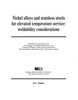 1997 Nickel Alloys and Stainless Steels for Elevated