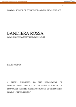 Bandiera Rossa Communists in Occupied Rome, 1943–44