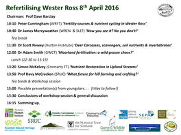 Refertilising Wester Ross