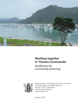 Working Together in Thames-Coromandel Guidelines for Community Planning