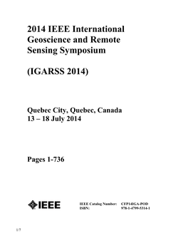 2014 IEEE International Geoscience and Remote Sensing Symposium
