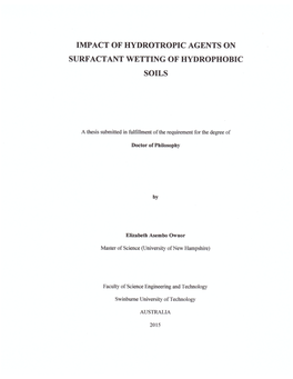 Impact of Hydrotropic Agents on Surfactant Wetting of Hydrophobic Soils