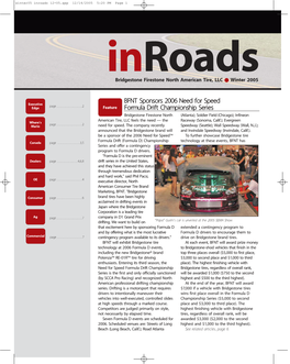 Winter05 Inroads 12-05.Qxp 12/14/2005 5:20 PM Page 1 Inroads Bridgestone Firestone North American Tire, LLC O Winter 2005