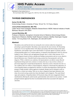 Thyroid Emergencies