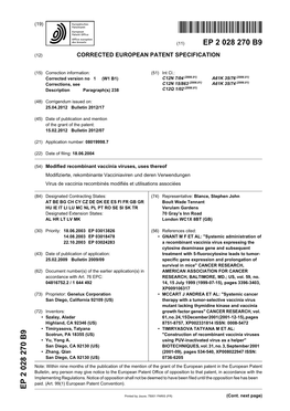 Modified Recombinant Vaccinia Viruses, Uses Thereof