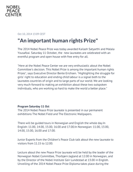 "An Important Human Rights Prize"