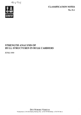 Strength Analysis of Hull Structures in Bulk Carriers